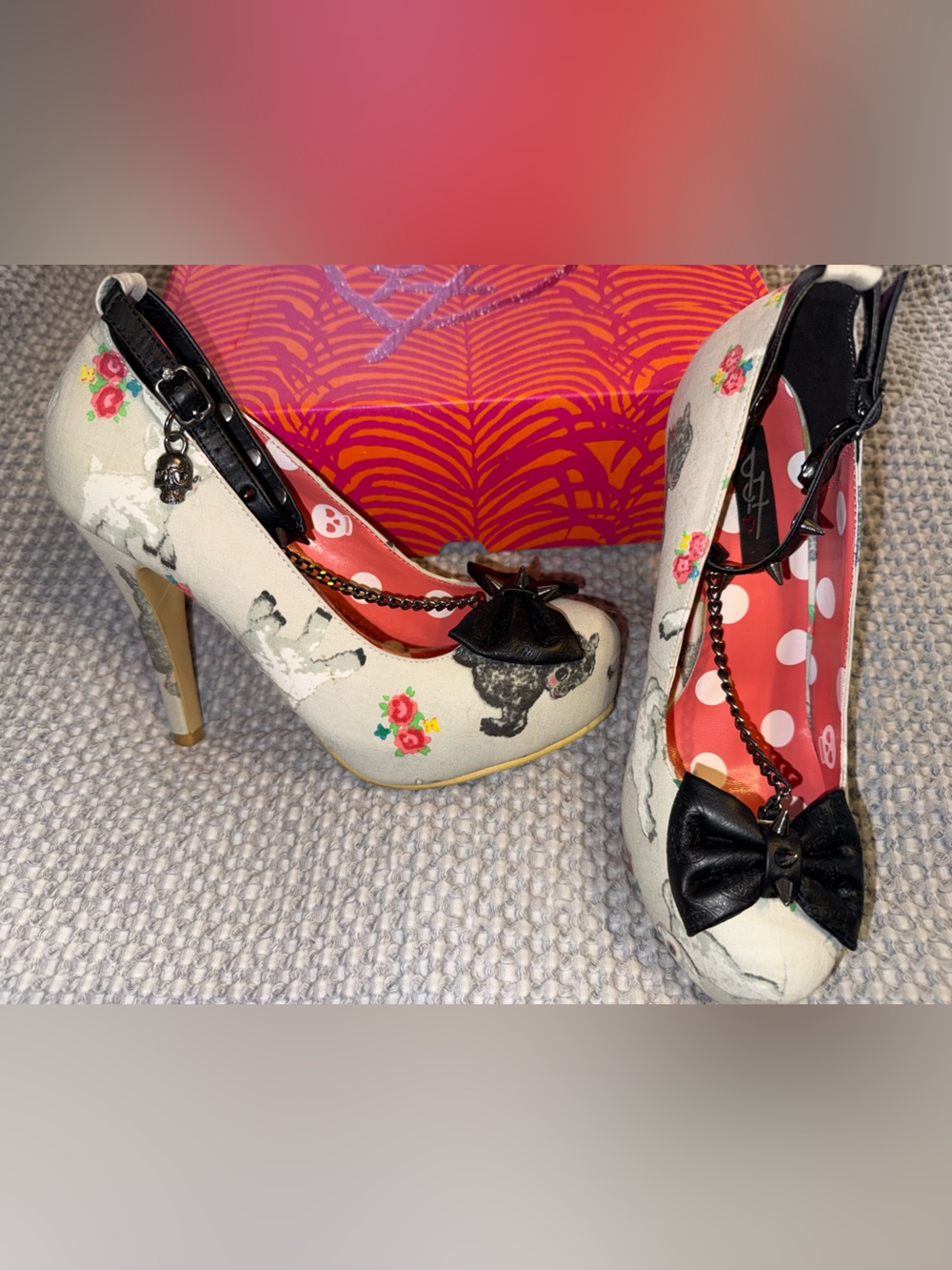 Rare Iron Fist Black Sheep Mary Had A T-Bar Heels Black Bow and Chain Rockabilly